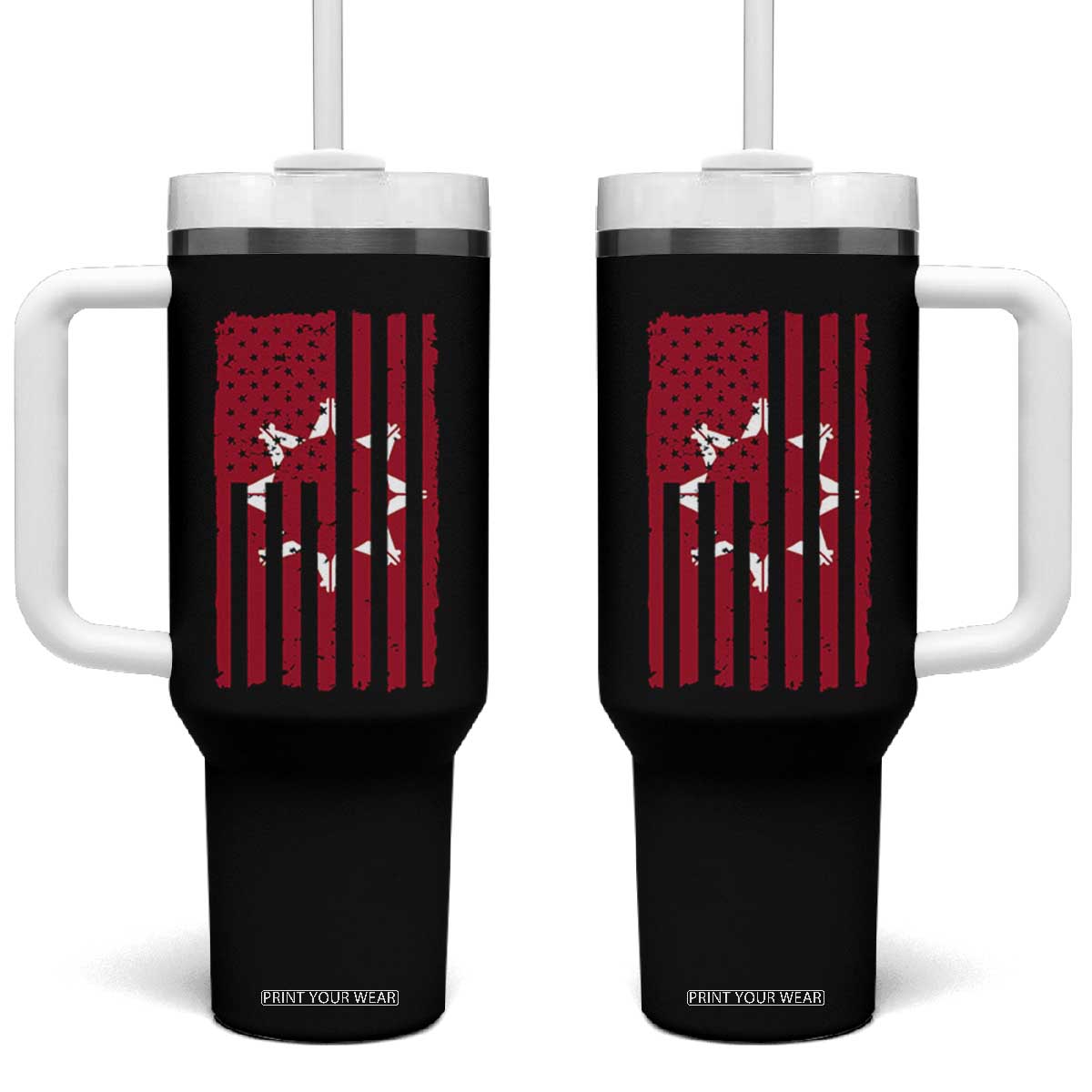 Oglala Lakota Sioux USA Flag Native American Tumbler With Handle TS11 One Size: 40 oz Black Print Your Wear
