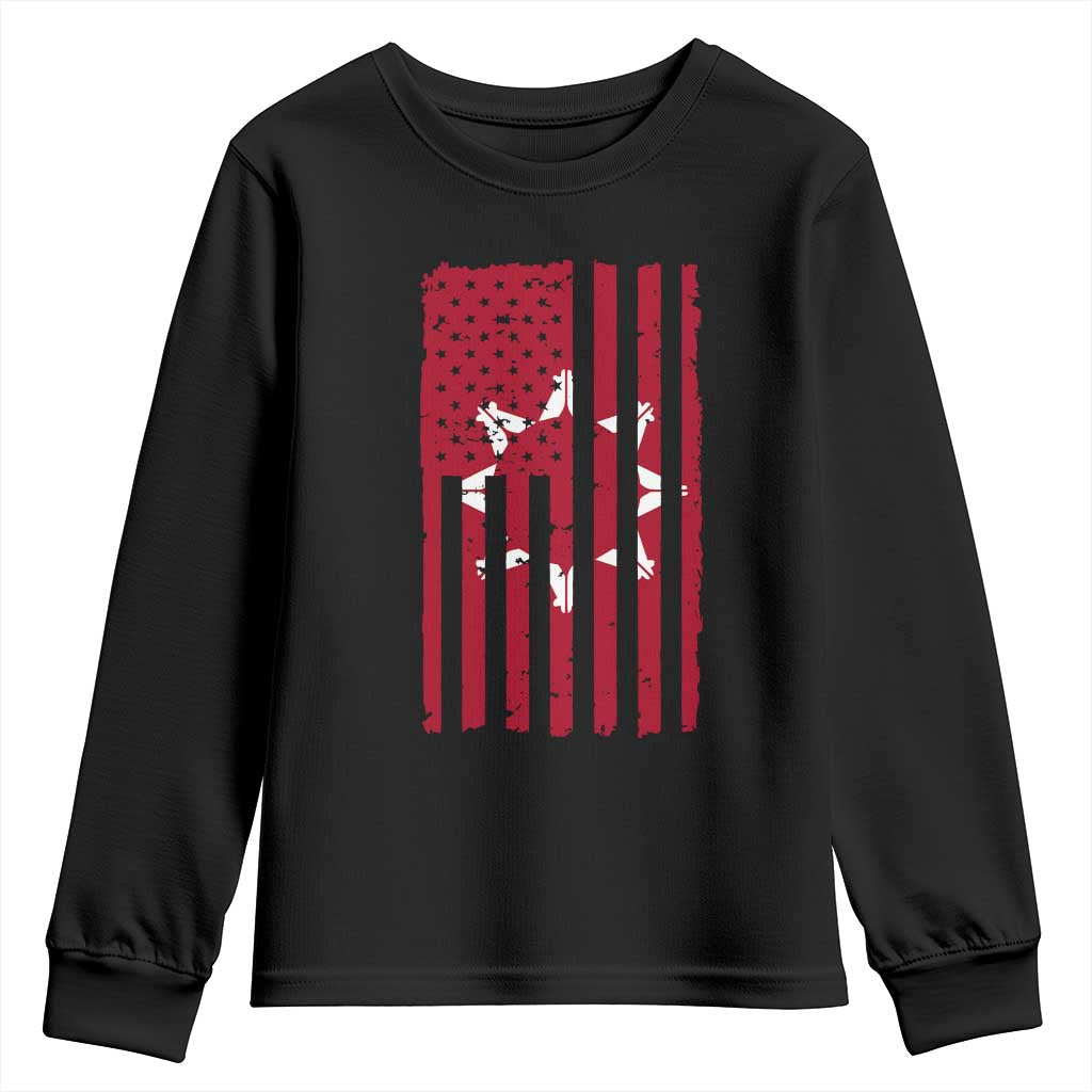 Oglala Lakota Sioux USA Flag Native American Youth Sweatshirt TS11 Black Print Your Wear