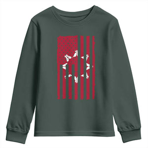 Oglala Lakota Sioux USA Flag Native American Youth Sweatshirt TS11 Dark Forest Green Print Your Wear