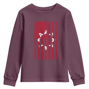 Oglala Lakota Sioux USA Flag Native American Youth Sweatshirt TS11 Maroon Print Your Wear