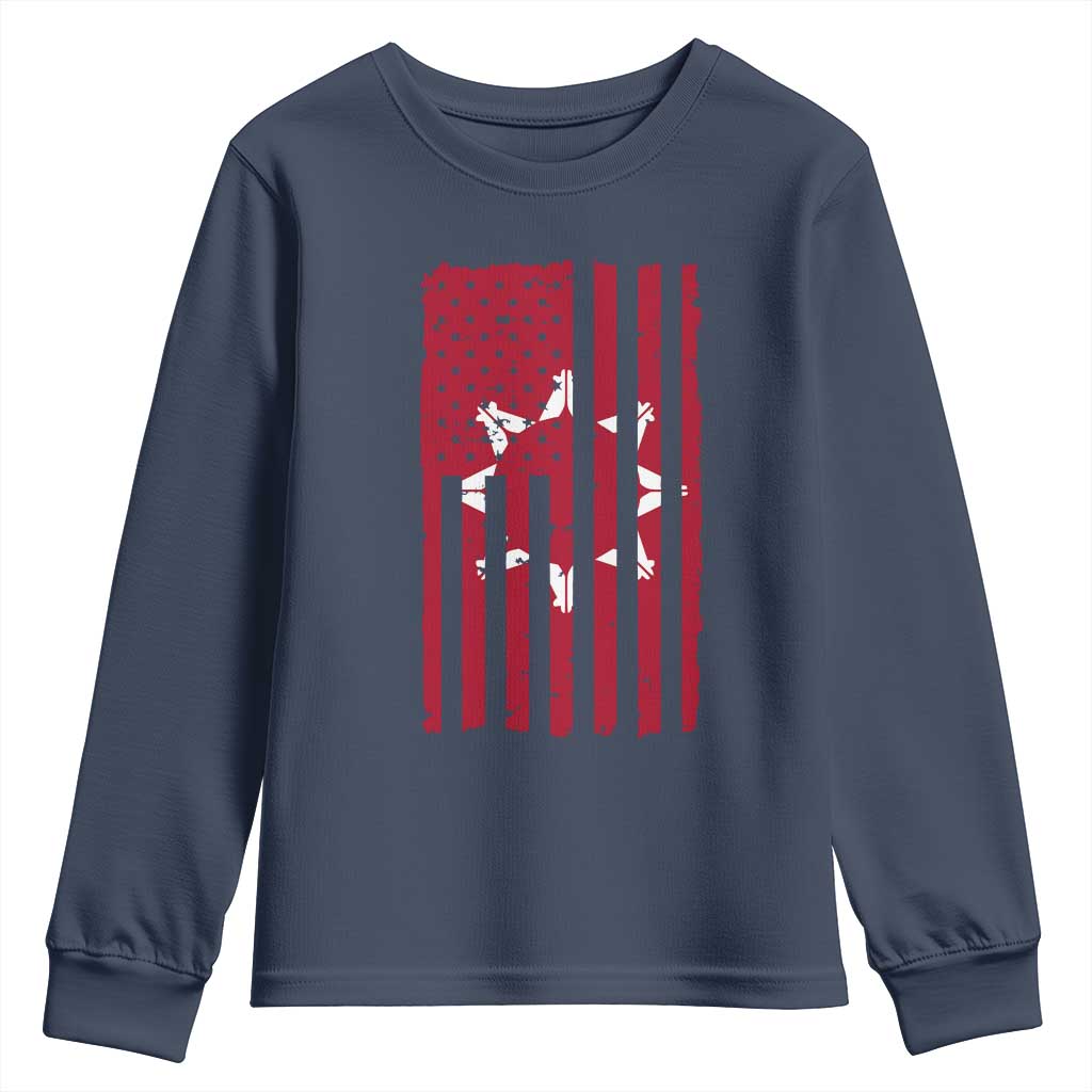 Oglala Lakota Sioux USA Flag Native American Youth Sweatshirt TS11 Navy Print Your Wear