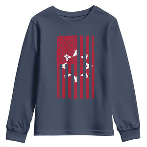 Oglala Lakota Sioux USA Flag Native American Youth Sweatshirt TS11 Navy Print Your Wear