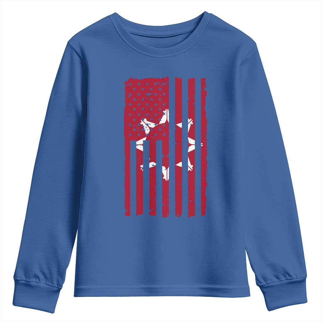 Oglala Lakota Sioux USA Flag Native American Youth Sweatshirt TS11 Royal Blue Print Your Wear