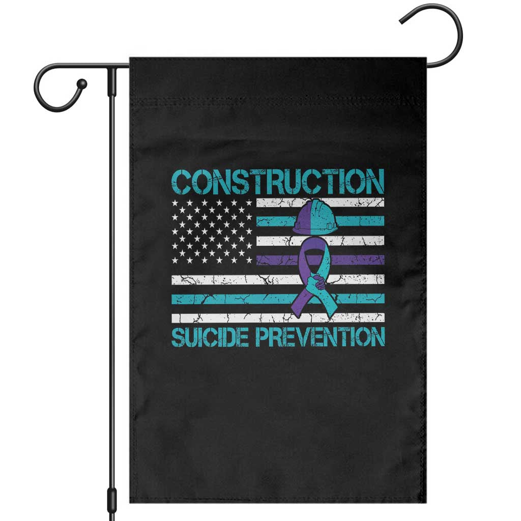 Construction Suicide Prevention Awareness Garden Flag Mental Health American Flag TS11 Black Print Your Wear