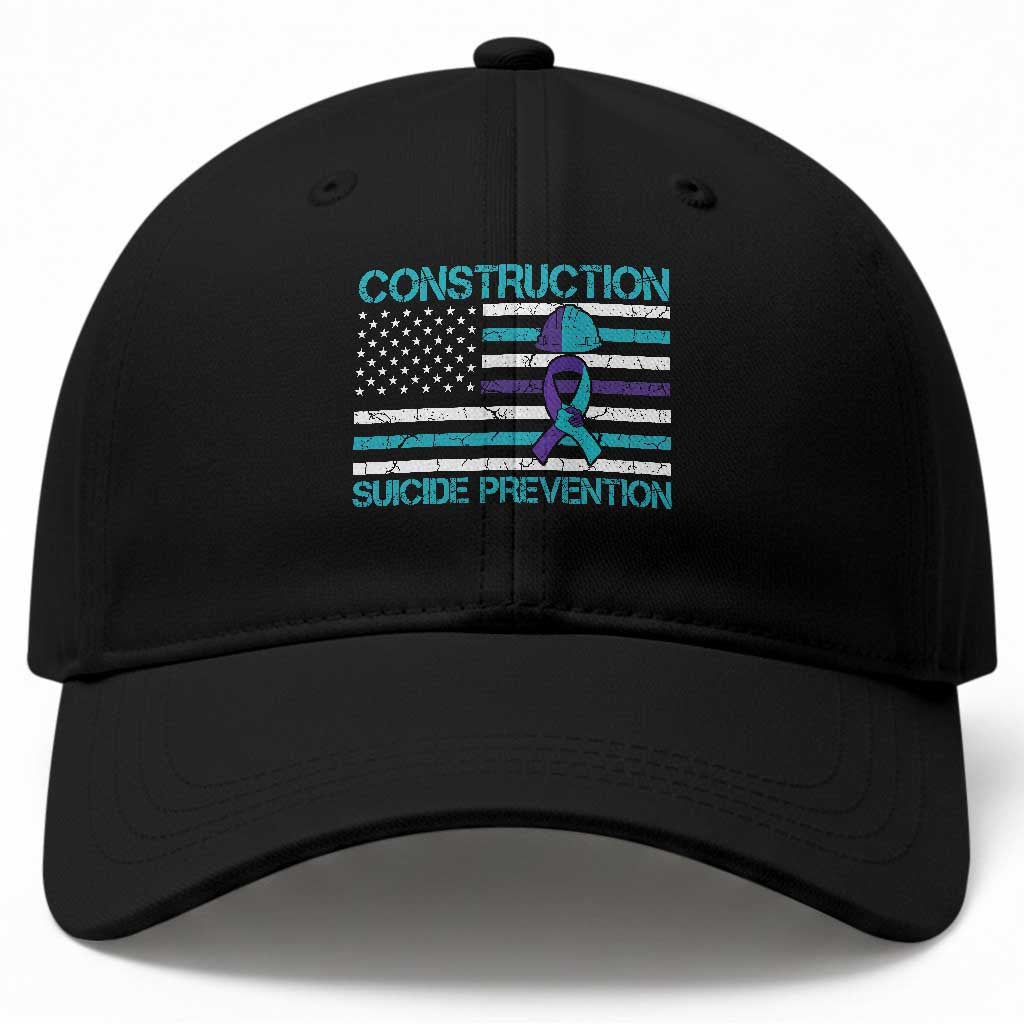 Construction Suicide Prevention Awareness Baseball Cap Mental Health American Flag TS11 Print Your Wear