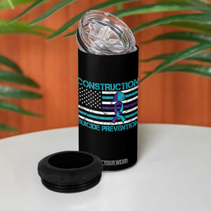 Construction Suicide Prevention Awareness 4 in 1 Can Cooler Tumbler Mental Health American Flag TS11 Print Your Wear