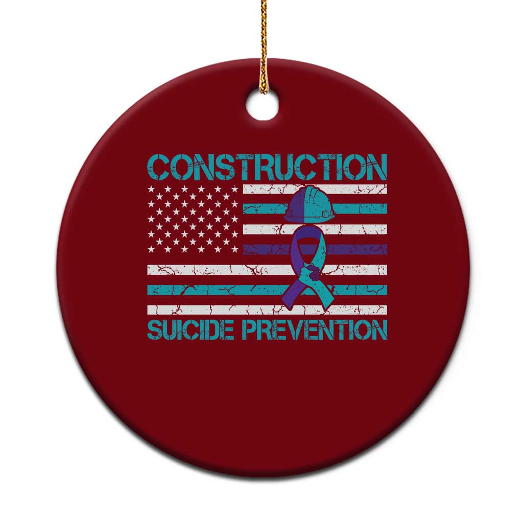Construction Suicide Prevention Awareness Ceramic Ornament Mental Health American Flag TS11 1pc Red Print Your Wear