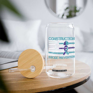 Construction Suicide Prevention Awareness Glass Can Mental Health American Flag TS11 Print Your Wear