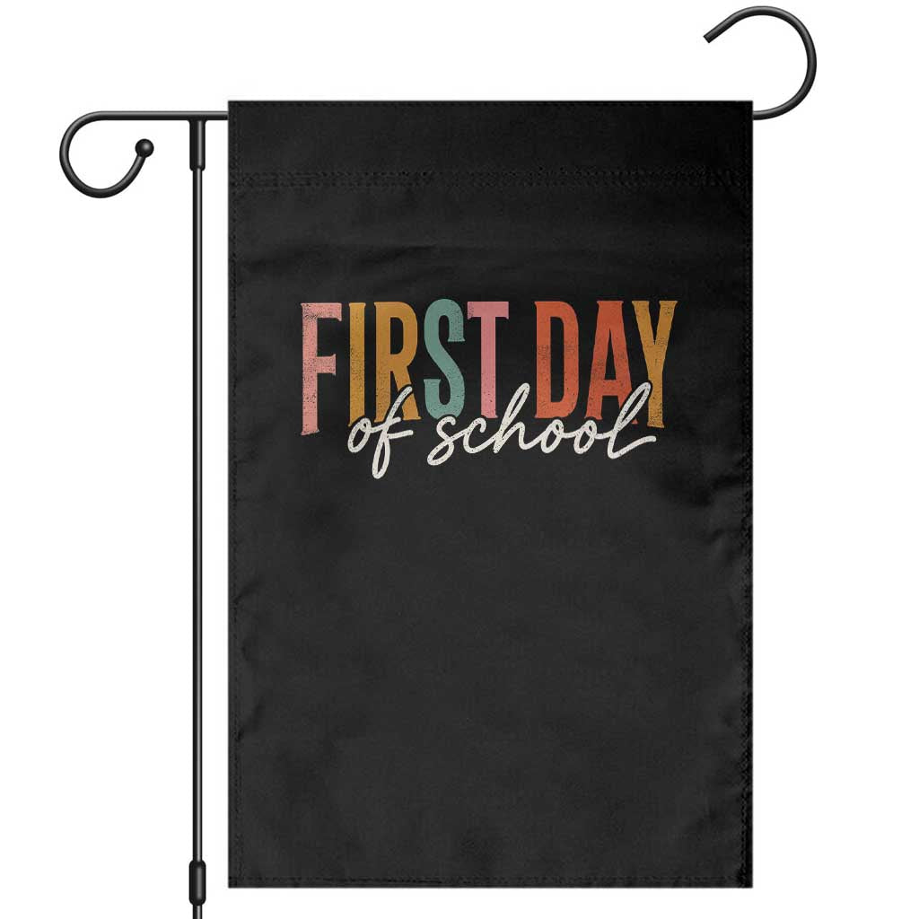 First Day of School Teacher Student Garden Flag Funny Back to School Retro TS11 Black Print Your Wear