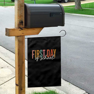 First Day of School Teacher Student Garden Flag Funny Back to School Retro