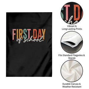 First Day of School Teacher Student Garden Flag Funny Back to School Retro