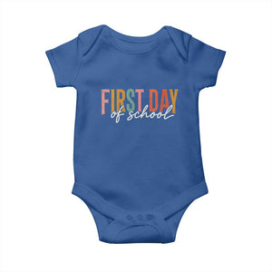 First Day of School Teacher Student Baby Onesie Funny Back to School Retro TS11 Royal Blue Print Your Wear
