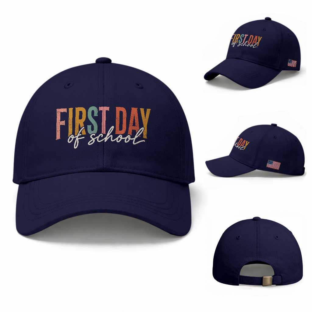 First Day of School Teacher Student Baseball Cap Funny Back to School Retro