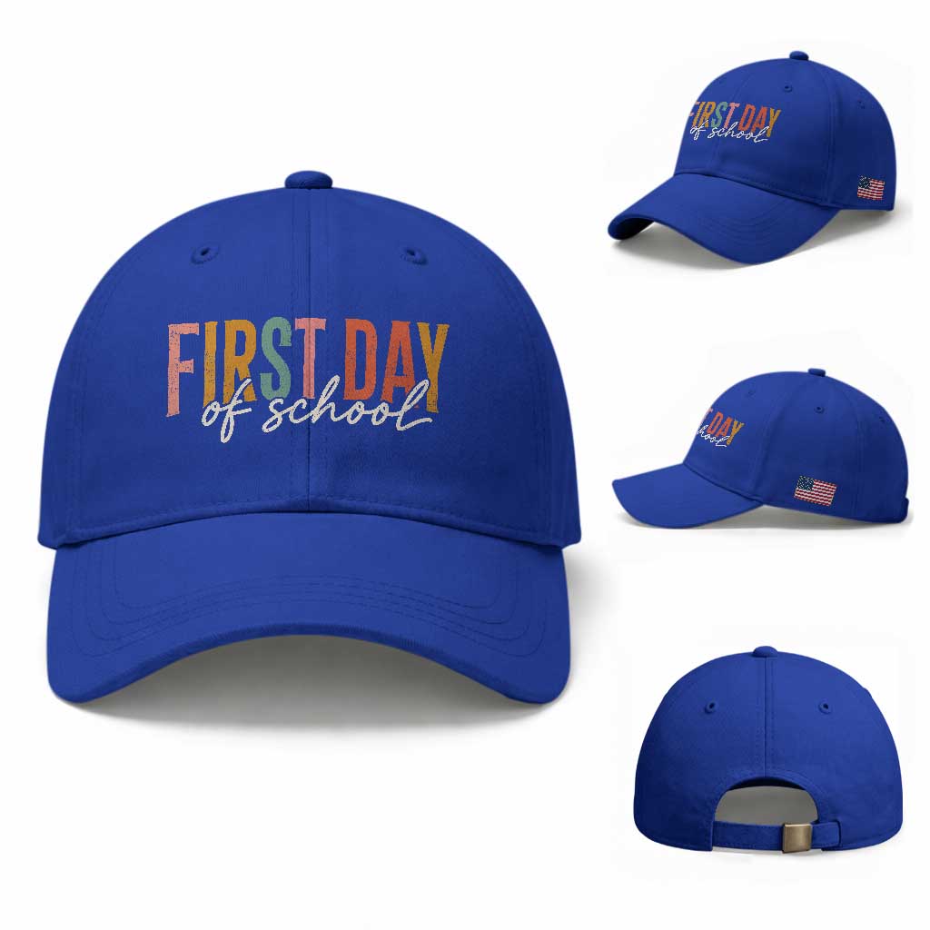 First Day of School Teacher Student Baseball Cap Funny Back to School Retro