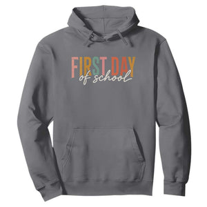 First Day of School Teacher Student Hoodie Funny Back to School Retro TS11 Charcoal Print Your Wear