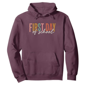 First Day of School Teacher Student Hoodie Funny Back to School Retro TS11 Maroon Print Your Wear