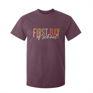 First Day of School Teacher Student T Shirt For Kid Funny Back to School Retro TS11 Maroon Print Your Wear