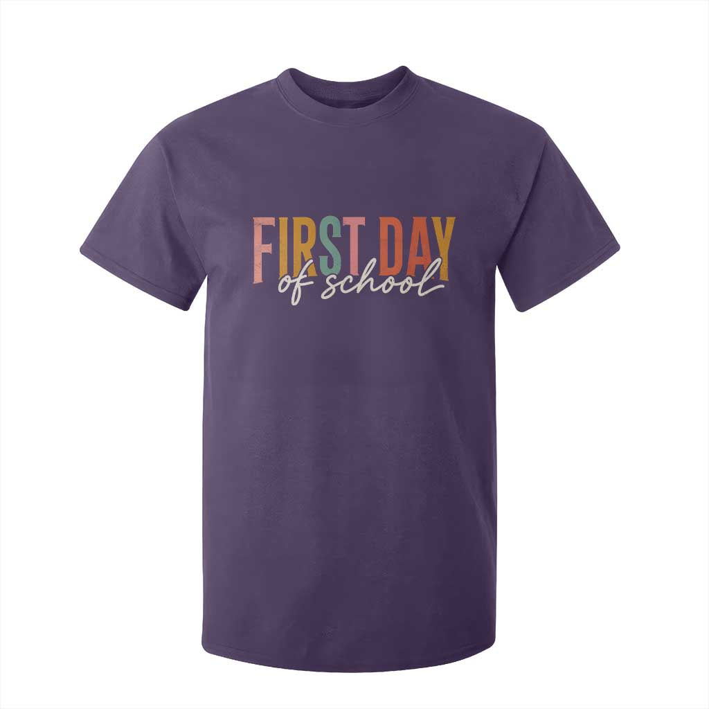 First Day of School Teacher Student T Shirt For Kid Funny Back to School Retro TS11 Purple Print Your Wear