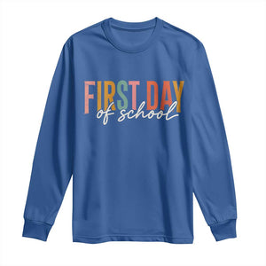 First Day of School Teacher Student Long Sleeve Shirt Funny Back to School Retro TS11 Royal Blue Print Your Wear