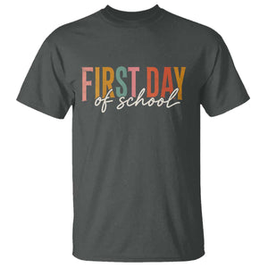 First Day of School Teacher Student T Shirt Funny Back to School Retro TS11 Dark Heather Print Your Wear