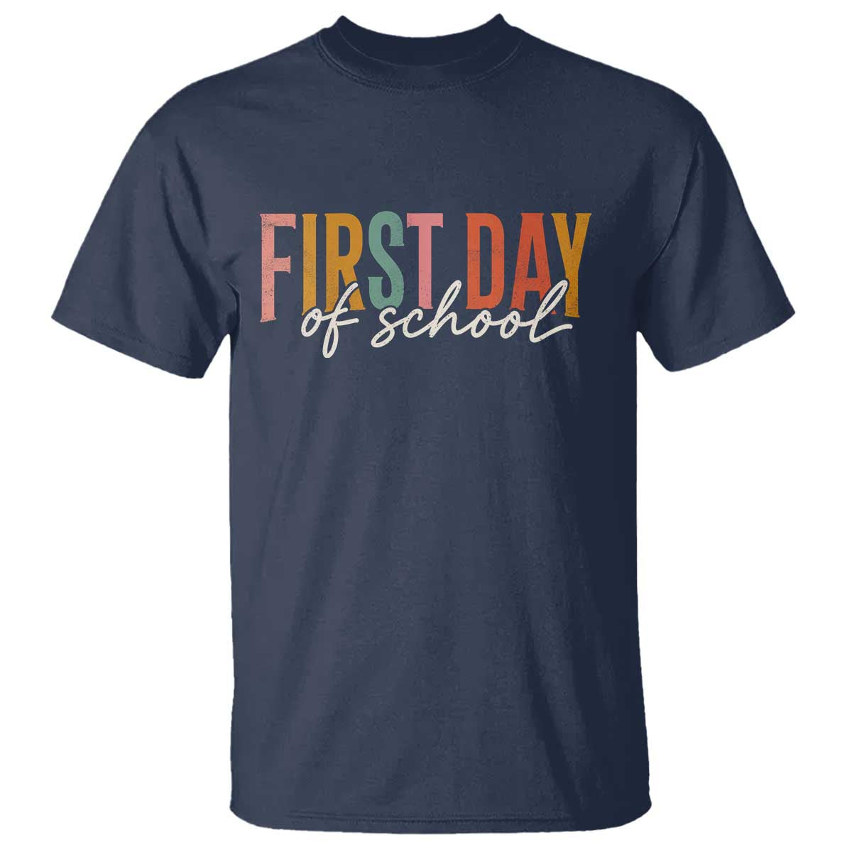 First Day of School Teacher Student T Shirt Funny Back to School Retro TS11 Navy Print Your Wear
