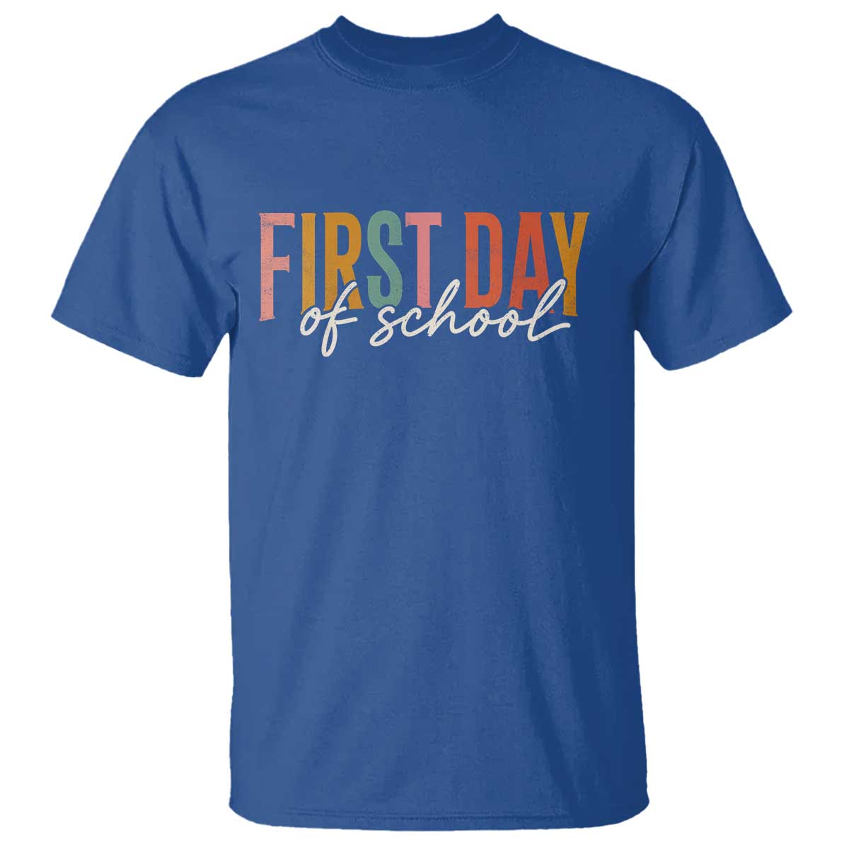 First Day of School Teacher Student T Shirt Funny Back to School Retro TS11 Royal Blue Print Your Wear