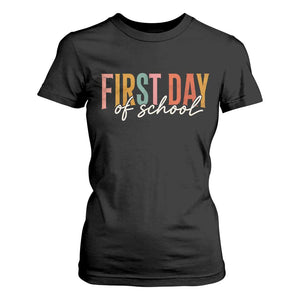 First Day of School Teacher Student T Shirt For Women Funny Back to School Retro TS11 Black Print Your Wear