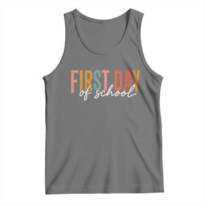 First Day of School Teacher Student Tank Top Funny Back to School Retro TS11 Black Heather Print Your Wear