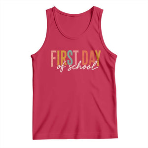 First Day of School Teacher Student Tank Top Funny Back to School Retro TS11 Red Print Your Wear