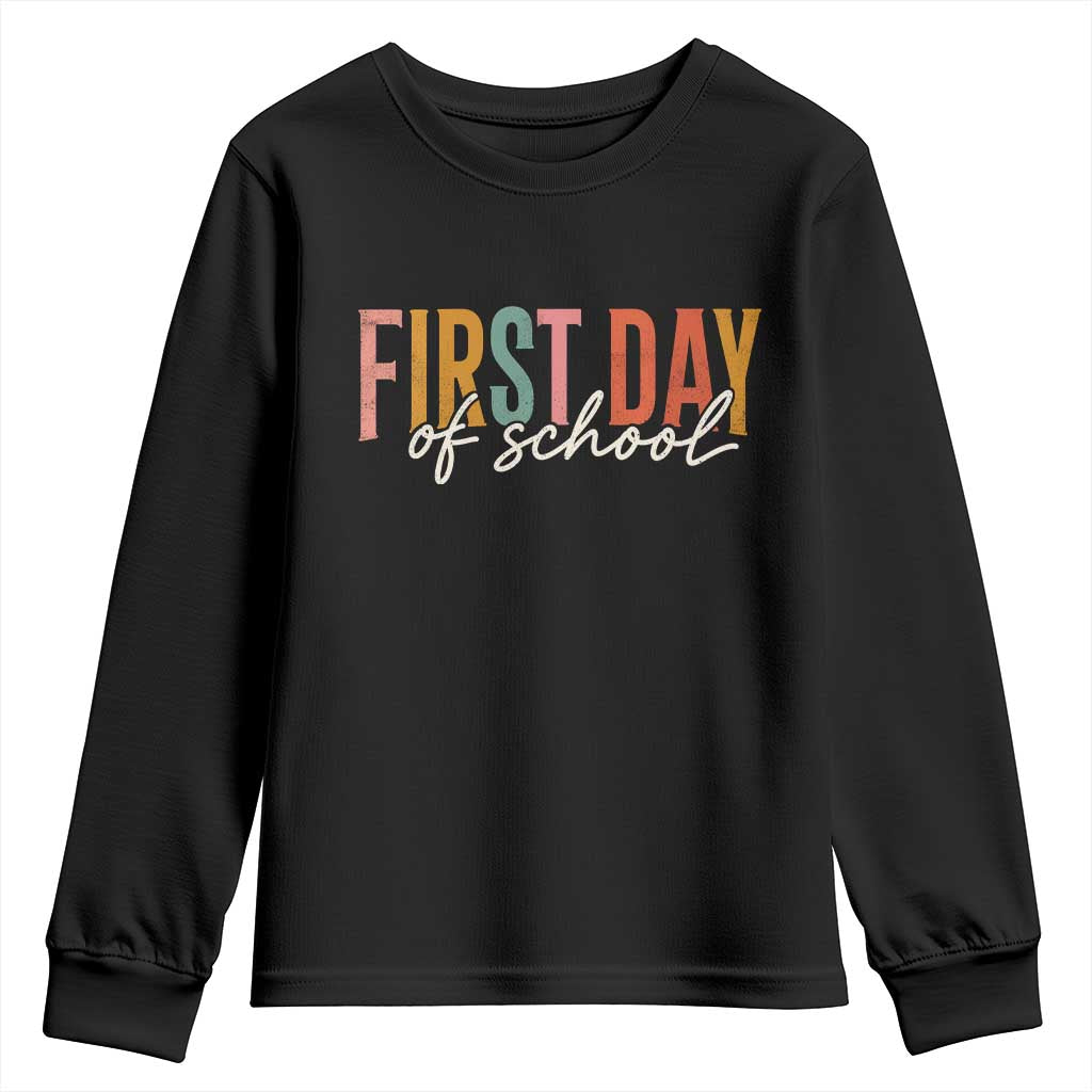 First Day of School Teacher Student Youth Sweatshirt Funny Back to School Retro TS11 Black Print Your Wear
