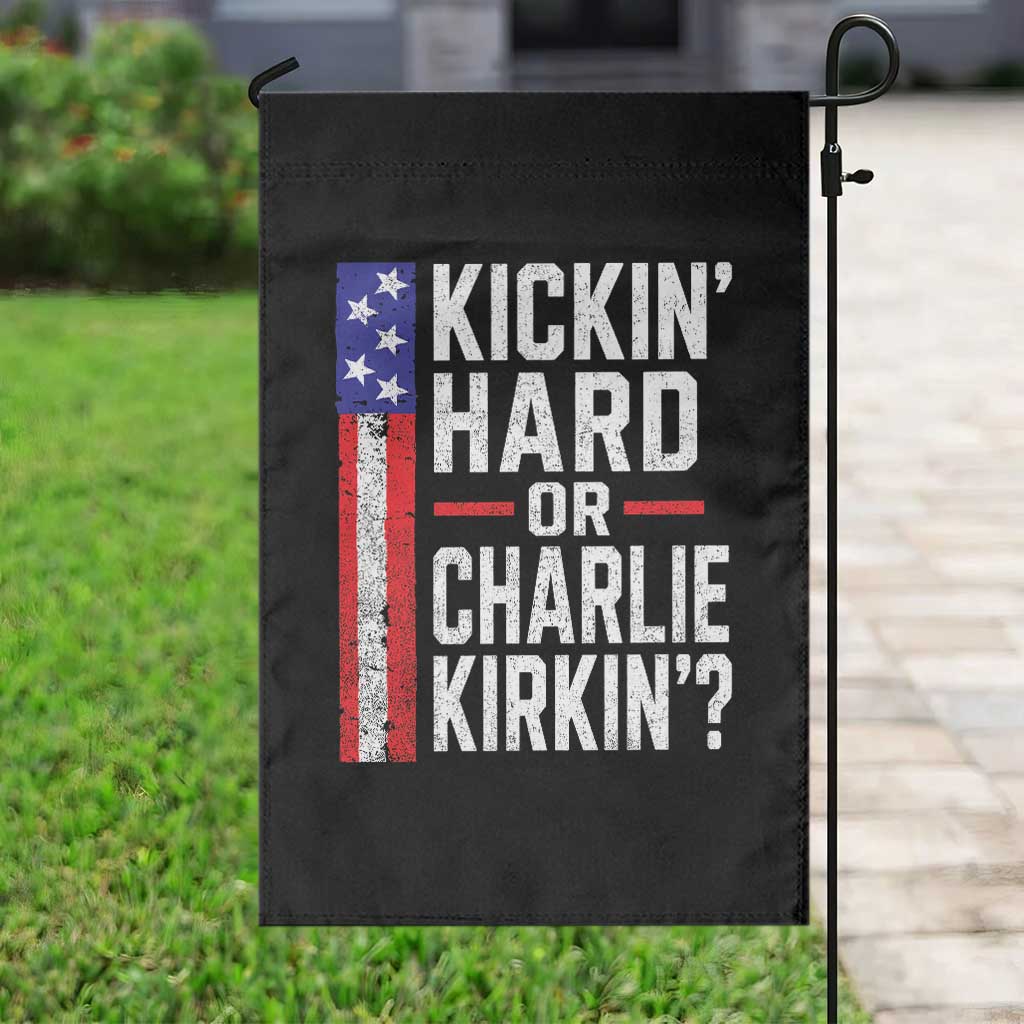Funny Kickin Hard Or Kirkin US Political Garden Flag Vintage American Flag