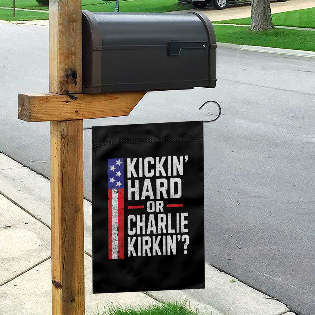 Funny Kickin Hard Or Kirkin US Political Garden Flag Vintage American Flag