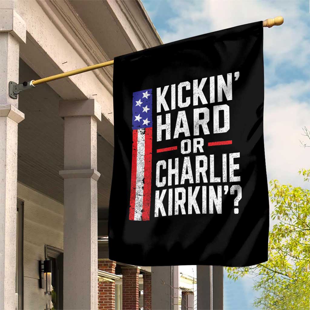 Funny Kickin Hard Or Kirkin US Political Garden Flag Vintage American Flag
