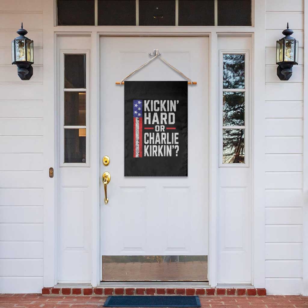 Funny Kickin Hard Or Kirkin US Political Garden Flag Vintage American Flag