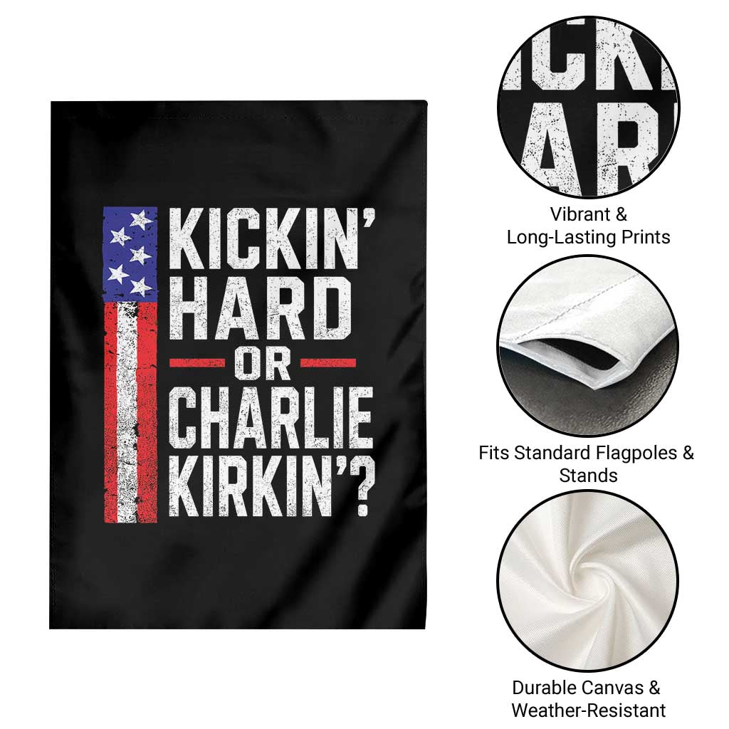 Funny Kickin Hard Or Kirkin US Political Garden Flag Vintage American Flag