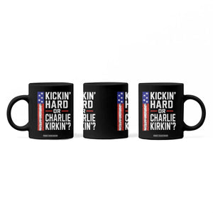 Funny Kickin Hard Or Kirkin US Political Coffee Mug Vintage American Flag