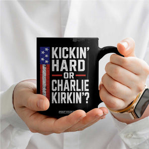 Funny Kickin Hard Or Kirkin US Political Coffee Mug Vintage American Flag