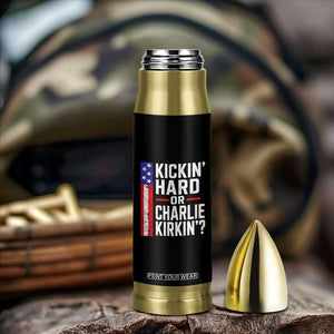 Funny Kickin Hard Or Kirkin US Political Bullet Tumbler Vintage American Flag