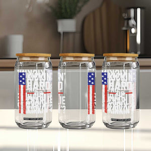 Funny Kickin Hard Or Kirkin US Political Glass Can Vintage American Flag