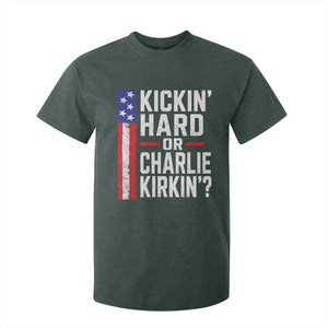 Funny Kickin Hard Or Kirkin US Political T Shirt For Kid Vintage American Flag