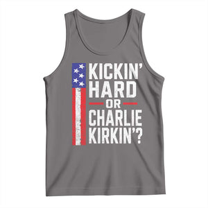 Funny Kickin Hard Or Kirkin US Political Tank Top Vintage American Flag