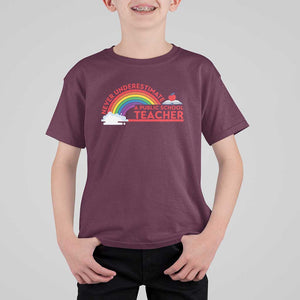 Tim Walz T Shirt For Kid Never Underestimate A Public School Teacher Rainbow Apple Book TS11 Maroon Print Your Wear