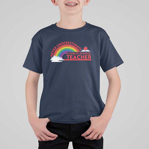 Tim Walz T Shirt For Kid Never Underestimate A Public School Teacher Rainbow Apple Book TS11 Navy Print Your Wear