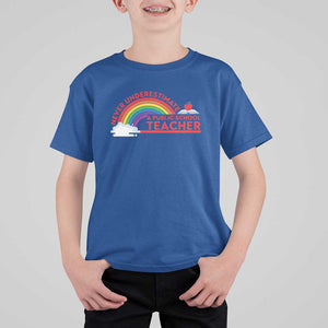 Tim Walz T Shirt For Kid Never Underestimate A Public School Teacher Rainbow Apple Book TS11 Royal Blue Print Your Wear