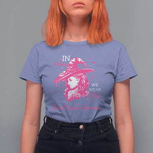 Breast Cancer Awareness T Shirt For Women In October We Wear Pink Halloween Witch TS11 Violet Print Your Wear
