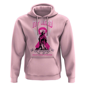 Breast Cancer Awareness Hoodie My Hero Is Now My Angel Pink Ribbon Cancer Warrior TS11 Light Pink Print Your Wear
