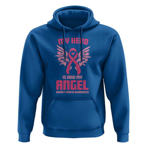 Breast Cancer Awareness Hoodie My Hero Is Now My Angel Pink Ribbon Wings Heart TS11 Royal Blue Print Your Wear