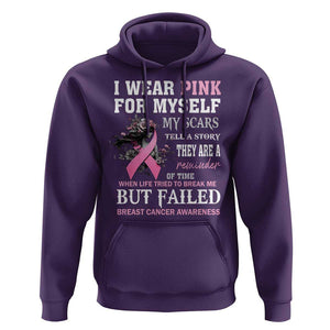 Breast Cancer Warrior Hoodie I Wear Pink For Myself My Scars Tell A Story They Are A Reminder Of Time TS11 Purple Print Your Wear