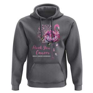 Breast Cancer Awareness Hoodie Flock you Cancer Flamingo Flower Pink Ribbon TS11 Charcoal Print Your Wear