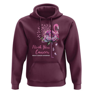 Breast Cancer Awareness Hoodie Flock you Cancer Flamingo Flower Pink Ribbon TS11 Maroon Print Your Wear